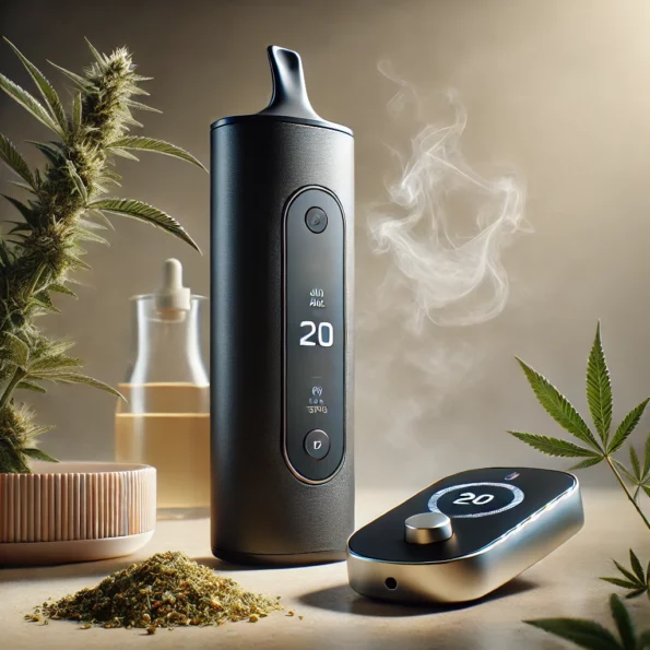 Vaporizador de ervas secas em destaque com foco no design e funcionamento.